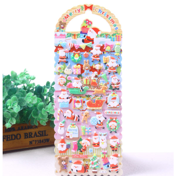 3D julklistermärken Skum julklistermärken Barn julklistermärken för juldekoration Presentinslagning Scrapbooking-kort - 4 ark--L Sunmostar