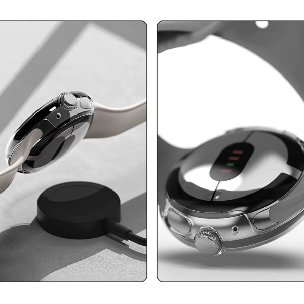 Pixel Watch kompatibelt case med skydd, svart