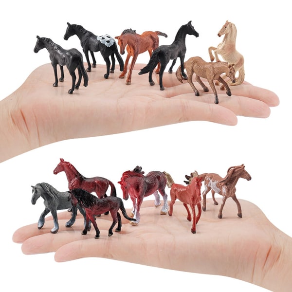 Plasthästar Party Favors,12 Räkna alla olika hästar i olika poser och färger