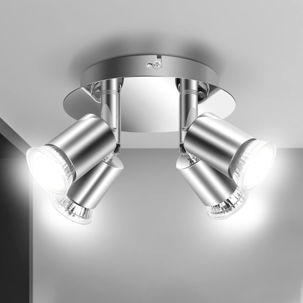 LED-taklampa 4-punkts justerbar ljusarmatur LED-taklampa 4xGU10 LED-spotlight justerbar vinkel takbelysning 220V inomhusljus Sunmostar