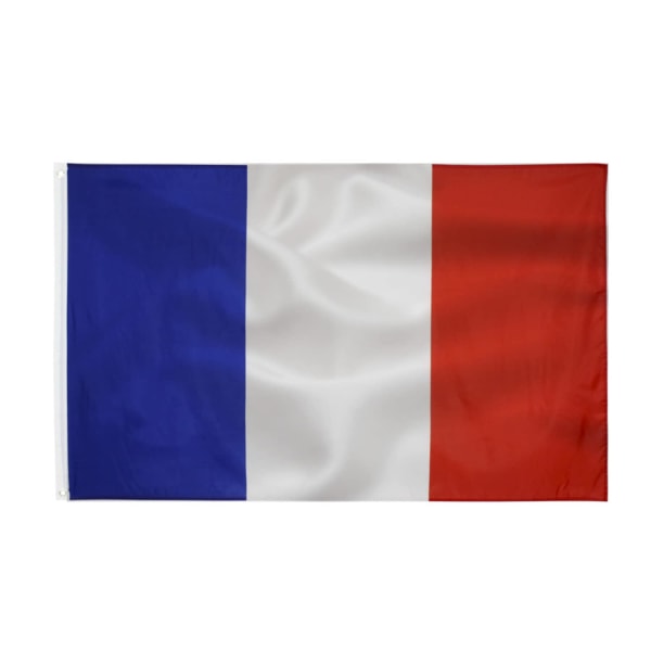Fransk flagga 90x150cm - Frankrike flagga med öljetter av polyester mässing Ljusa färger - För utomhus och inomhus - Oi-FRIS