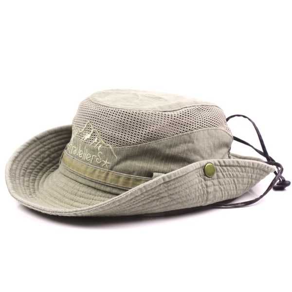 Solhatt i bomull UV-skydd Sommarhattar Strandhatt Safari Boonie-hatt Vikbar fiskehatt med ventilerande mesh