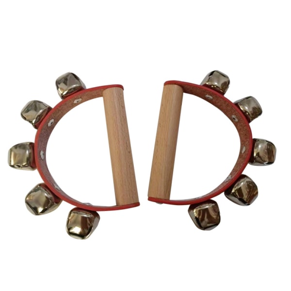 Handhammarklockor, musikklockinstrument Trähandtagsklockor (5 klockor) Röd, 2 stycken