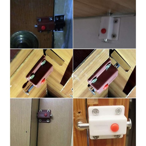 4 delar fjäderbelastad fönsterskåpsknopp automatisk dörrlås lås möbelskåp låddörrspärr med fjäderbelastad vred, svart Sunmostar
