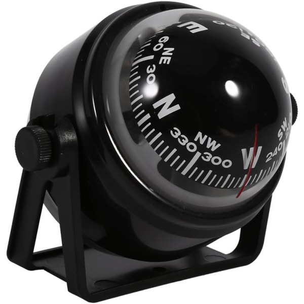Multifunktionsjusterbar kompass Travel Navigation Compass Dash-fäste för Car Sea Marine Boat, BR-Life, Black Sunmostar
