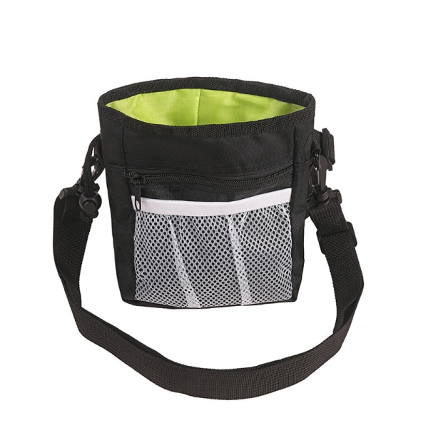 Godisväska för hundar, hundträningsväska, godispåse för hundar, justerbart bälte och justerbar axelrem (svart)