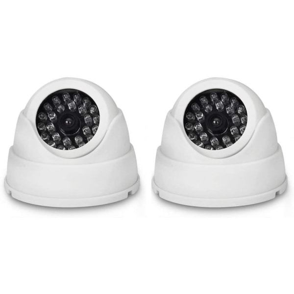 Virtual Dome Camera Fake Virtual Wireless CCTV-kamera Säkerhetsövervakning inomhus med Macaron Röd-Vit LED