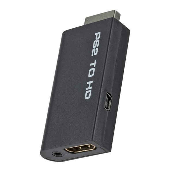 PS2 till HDMI-kompatibel 480i/480p/576i Audio Video Converter Adapter med 3,5 mm ljudutgång Stöd Alla PS2-visningslägen Betterlifefg
