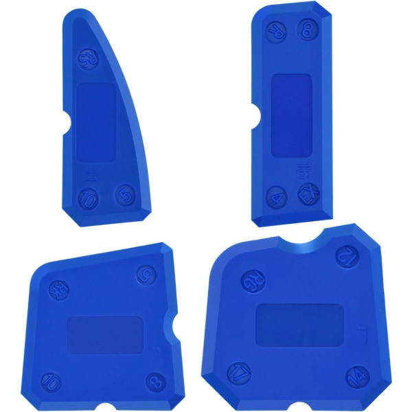 4 stycken set för fogslätare för silikonfogmassa tätningsfinish (blå),