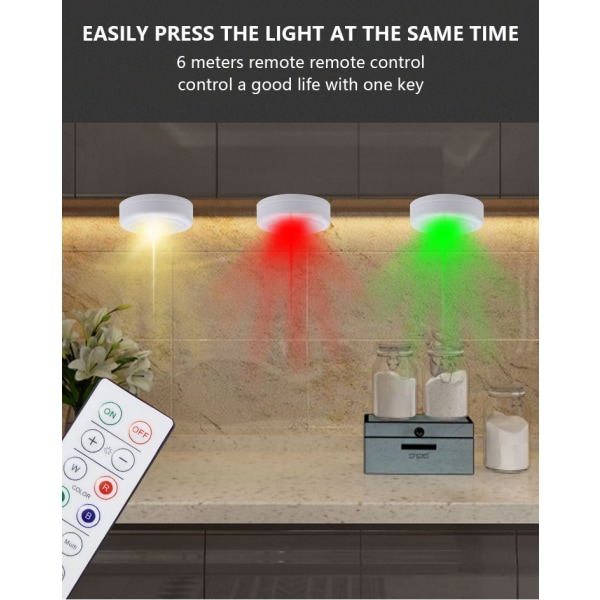 Spot LED Sans Fil Autocollant - Dimbar RGB Lampe Plakat a Pile