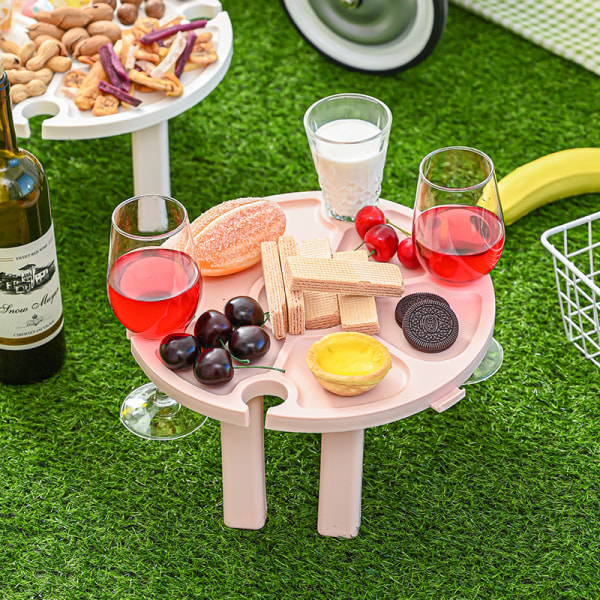 Bärbart strandbord för utomhus vinbord Vin picknickbord (1 stycke, vitt) Betterlifefg