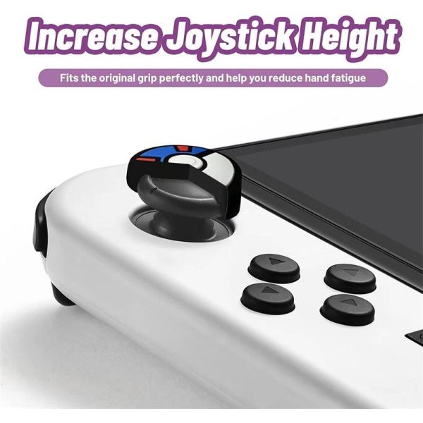 Joycon tumgreppslock i silikon, cover kompatibelt med Nintendo Switch/OLED/Switch Lite, 4 st (vit+grå+lila+blå)