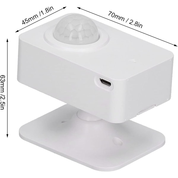 Rörelsedetektor, gratis installation App Kontrollövervakning PIR-sensor för hem för lägenhet（1 st Sunmostar