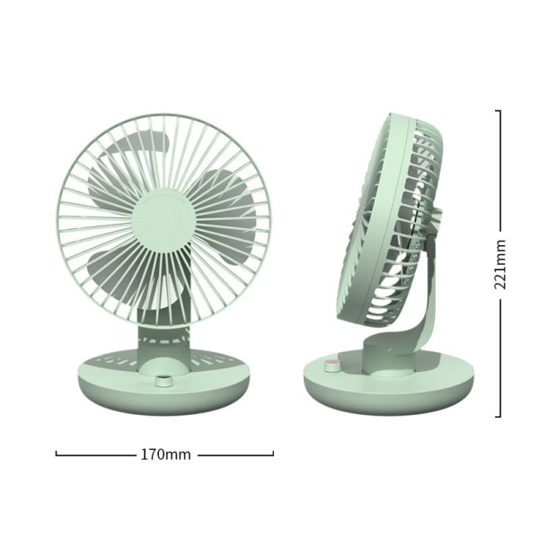 Moving Head Fläkt Student Skrivbord Mini Silent USB Fläkt Grön