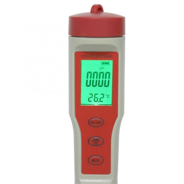 4 i 1 digital pH-mätare med ATC, pH/TDS/EC/temperaturfunktion, pH-noggrannhet ±0,1, pH-mätområde 0-14,0 Sunmostar