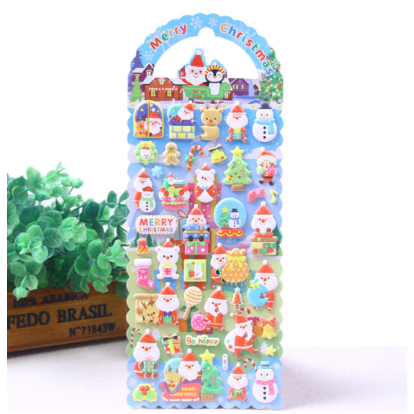 3D julklistermärken Skum julklistermärken Barn julklistermärken för juldekoration Presentinslagning Scrapbooking-kort - 4 ark--L Sunmostar