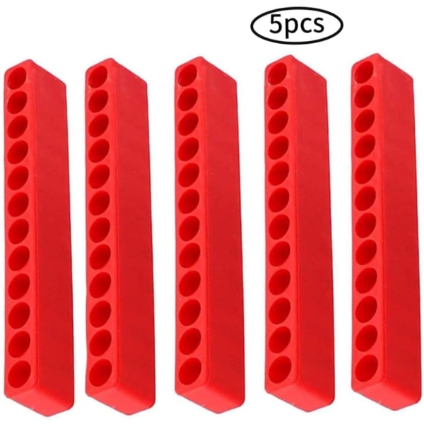 Plastskruvmejsel Hål 12-hålsborr Förvaringsstång Förvaringslåda för sexkantsskaft Röd 5st Sunmostar