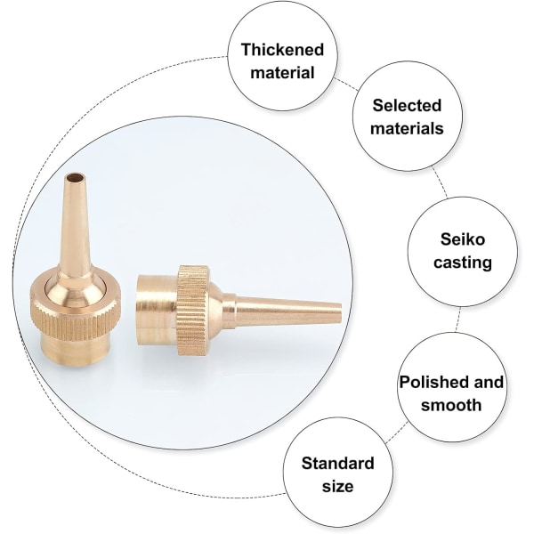6 delar mässing fontän Jetmunstycke, 19 mm landskapsspruthuvud DN15 Justerbar riktning Jetmunstycke Sunmostar