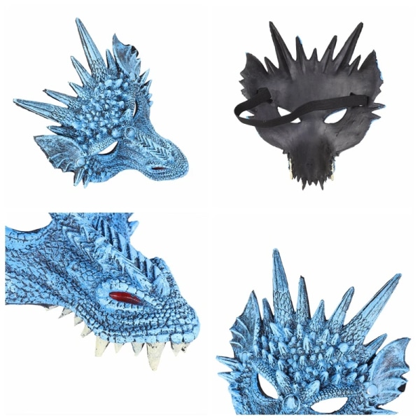 Demon Dragon Cosplay Kostym Dinosaurie Set Ving och masker Jul Halloween Carnival Kid barn Present Fest rekvisita(B Betterlifefg