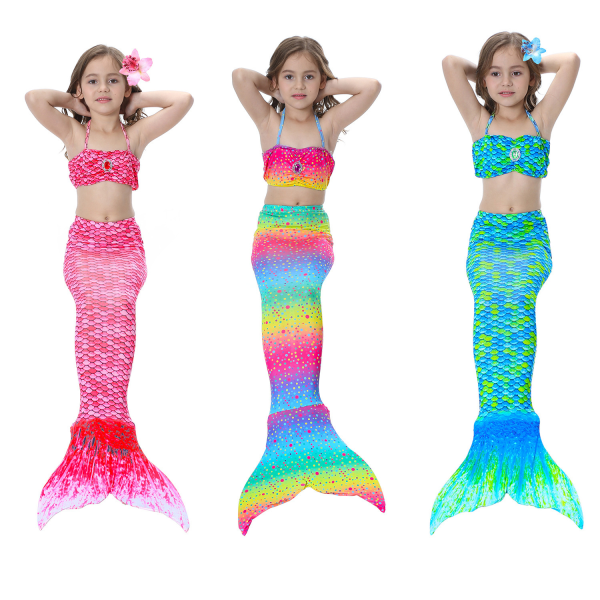 Betterlifefg-Children's Mermaid Baddräkt Mermaid Tail Badkläder Klänning Badkläder Bikini, färg, 120