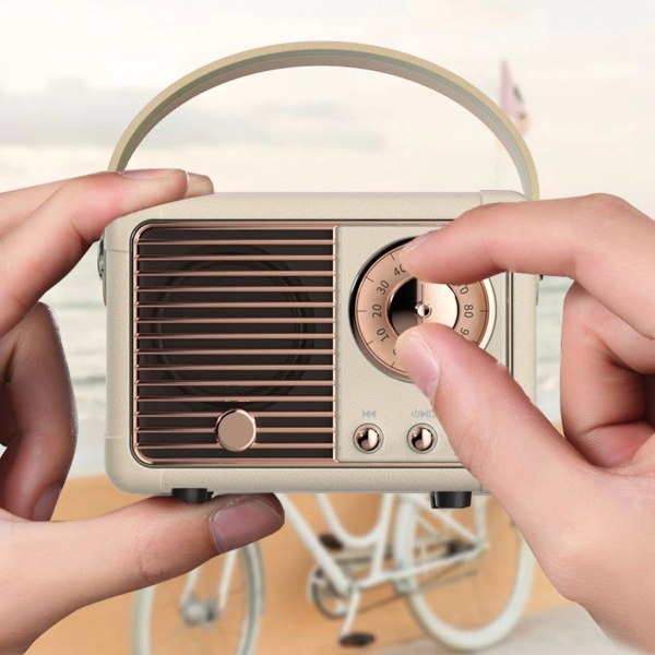 Mini retro blue-tooth högtalare Trådlös vintage FM-radio Bärbar musikspelare med basförstärkning Hög volym Kreativ present