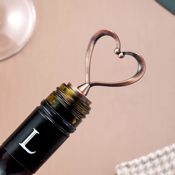 Zinklegering Vinpropp Flaskpropp, Heavy Duty Återanvändbar Kärleksdesign Hjärtform Wine Saver Vinpropp för presenter