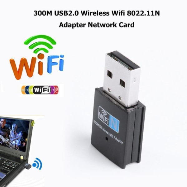 BR-Vie 300 Mbit/s WLAN USB Stick Trådlöst nätverk WiFi Dongle Stick Nätverksadapter IEEE 802.11b/g/n för Windows, Mac och Linux Sunmostar