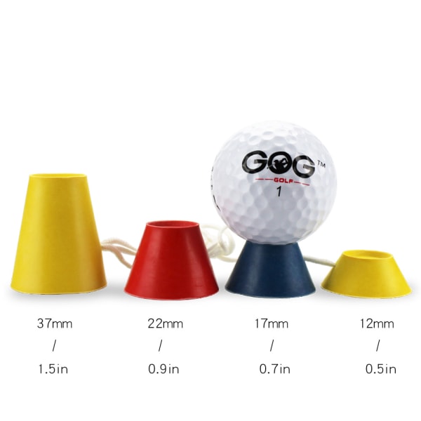 Golf Gummi Vinter T-shirts med olika höjder Plast Slitstark T-shirt för sportövningar Driving Range Mat (röd, gul, blå, orange set) Betterlifefg