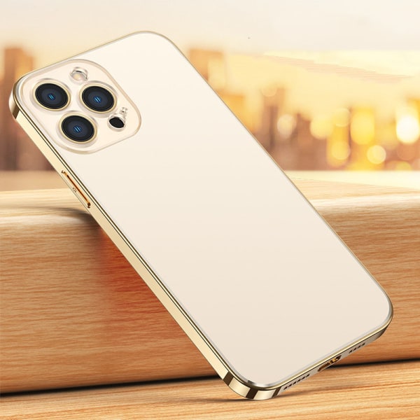 Betterlifefg-Luxury Metaltranslucent Case för Iphone 13 Pro Phone case Frosted All-inclusive (guld)