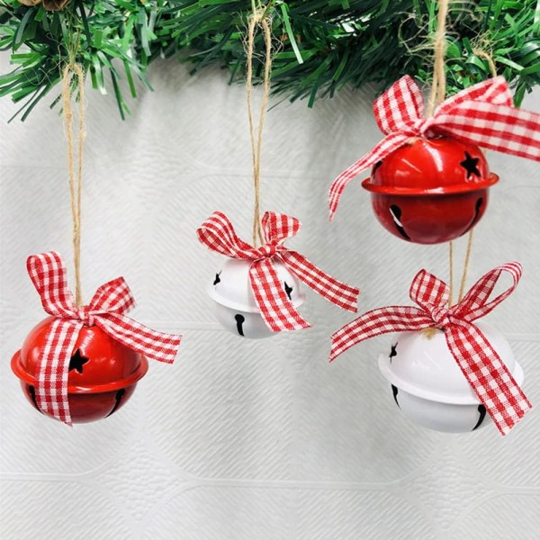 4 delar julklockor metall julklocka Stor dekorativ julklockor hänge julgransklockor hängande dekoration till jul Sunmostar
