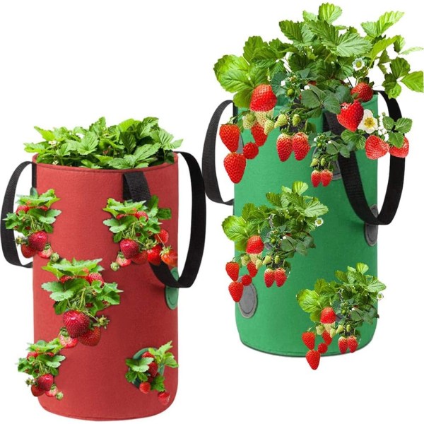 Non Woven Plant Bag, Andas Strawberry Plant Bag, Hängande Planteringspåse, Strawberry Grow Bag, Gardening Strawberry Seedling Bag, Strawber Sunmostar