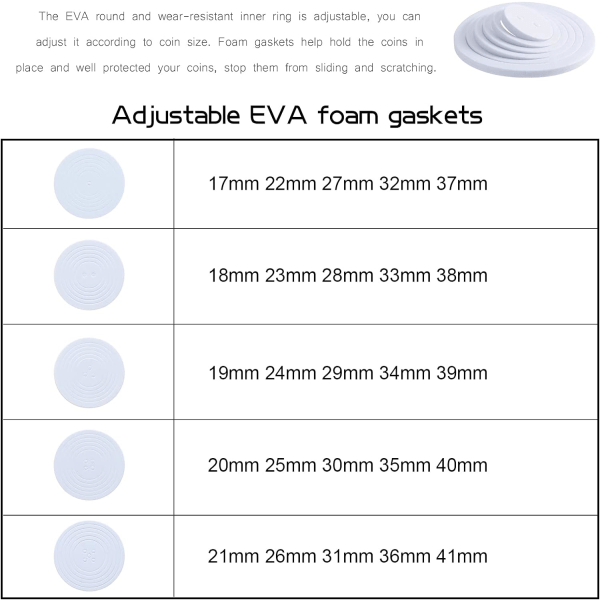 30 stycken myntförvaringslåda i trä kontantförvaringslåda, myntskyddsboxsamlare, 20mm/25mm/30mm/35mm/40mm, ladaceae