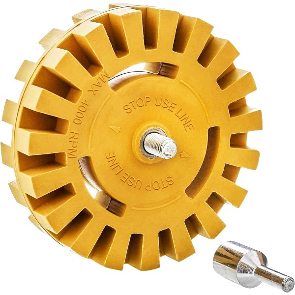 Extra tjockt (25 mm) raderhjul för klistermärken, självhäftande suddgummi på 10 cm, T-Audace vinylklistermärken, suddgummi för bil med borradapter