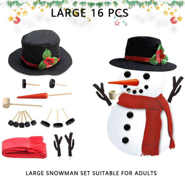 16-delar DIY Christmas Snowman Dress Up Kit Sunmostar