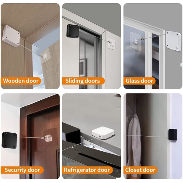 4 delar automatisk dörrstängare Automatisk sensor dörrstängare med dragsko för alla typer av aluminiumlegeringar, trädörrar Sunmostar