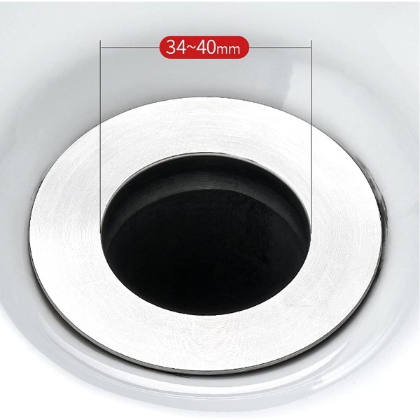 Universal propp för sanitär diskbänk, avloppspropp mot igensättning, infällbar propp för badkarsfat, badkarskonverter 1,33~1,57 tums avloppshål