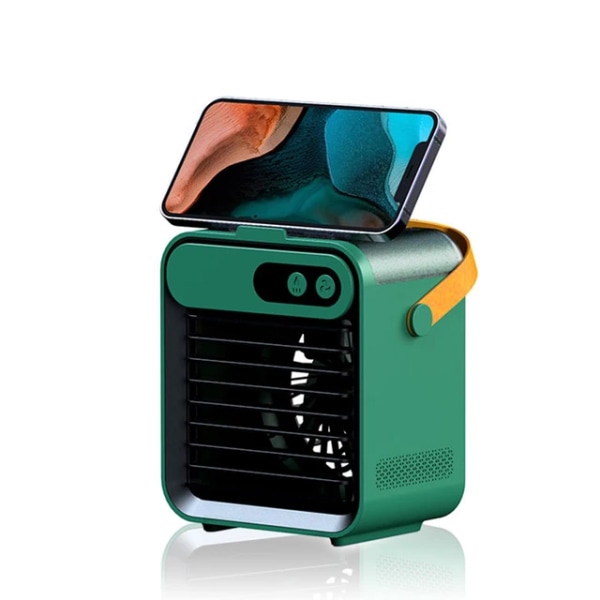 Liten luftkylare Luftkylare USB Bärbar luftfuktare Mobiltelefonställ Bordsfläkt Hemmakontor Kylning Luftkonditionering,grön Betterlifefg