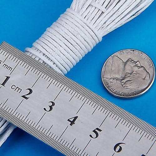42 meter vaxad bomullssnöre 1 mm - vit