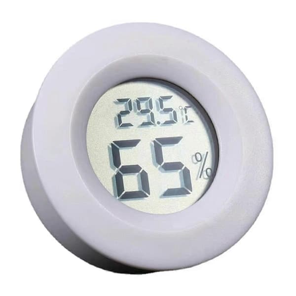 Termometer Hygrometer Mini Rund LCD Digital Tester Sensor Detektor til Bambu Lab X1 P1 AMS Filament Tørreboks Hvid