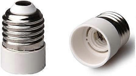 Uppsättning med 2 E27 till E14 basadaptrar för LED-lampor och låg förbrukning