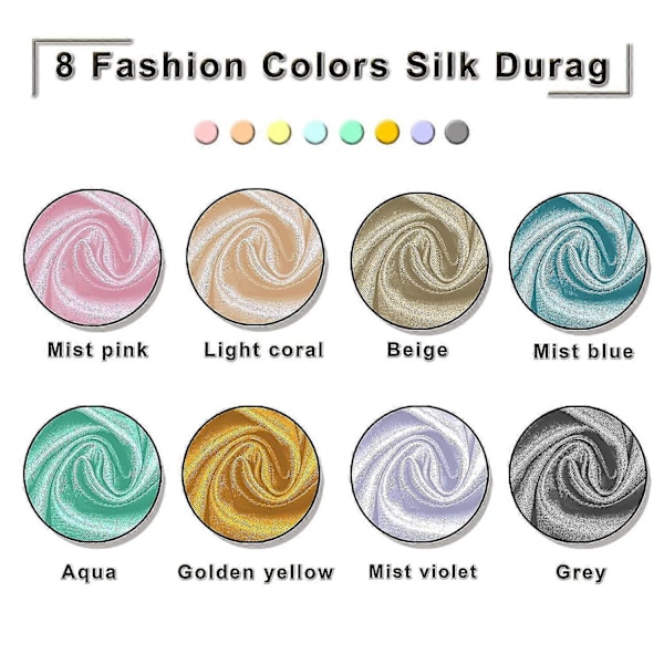 8 stk. silke-durags, silke-durag