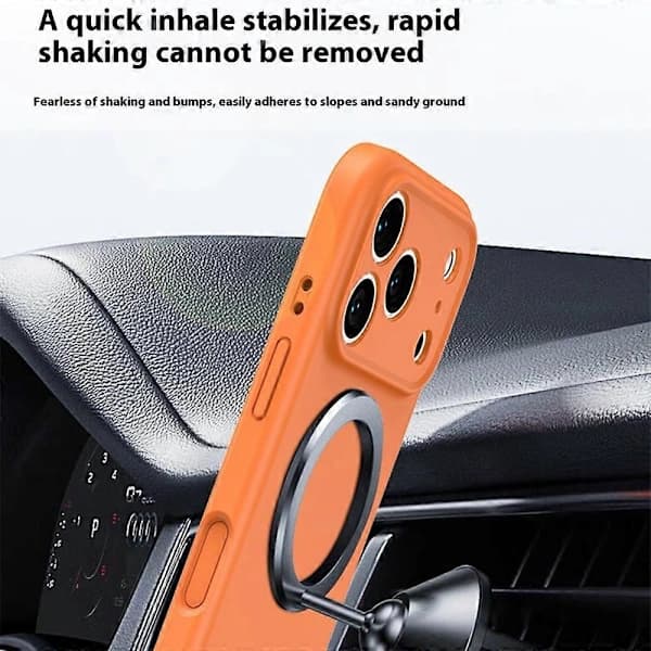 Etui til iPhone 17 Pro Max — MagSafe-kompatibel, præcis pasform, PC + flydende silikonemateriale, fluorescerende orange beskyttelsesetui