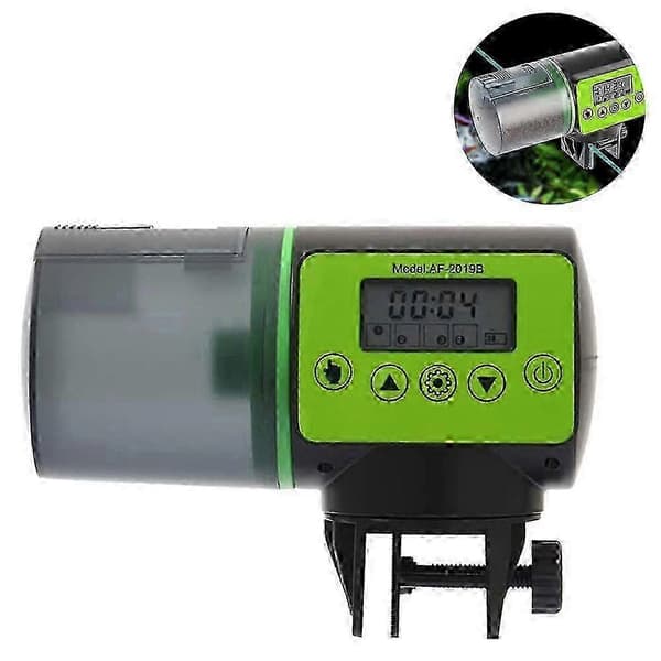 Automatisk fiskefoderautomat - Genopladelig timer fiskefoderautomat med USB