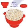 Vikbar Popcornmaskin Skål - Gör popcorn i mikrovågsugnen - röd