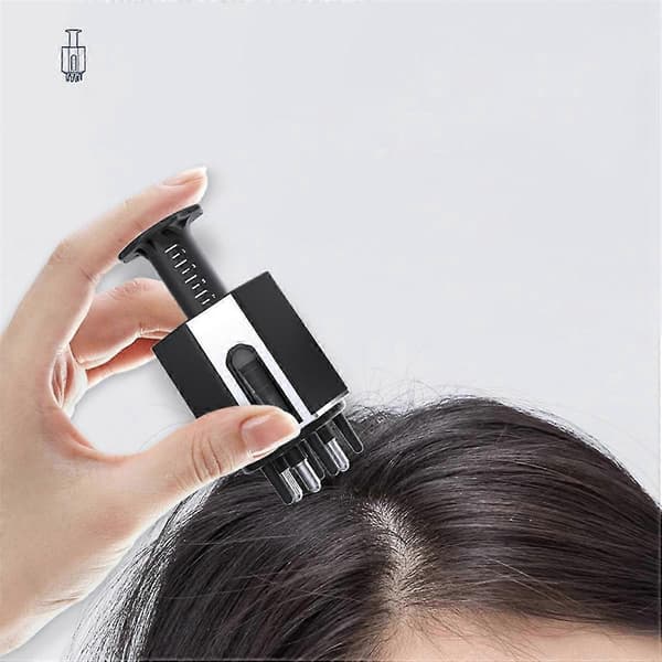 2-i-1 Hårbottenapplikator Oljestyrande Kam Hårväxtserum Massager, B