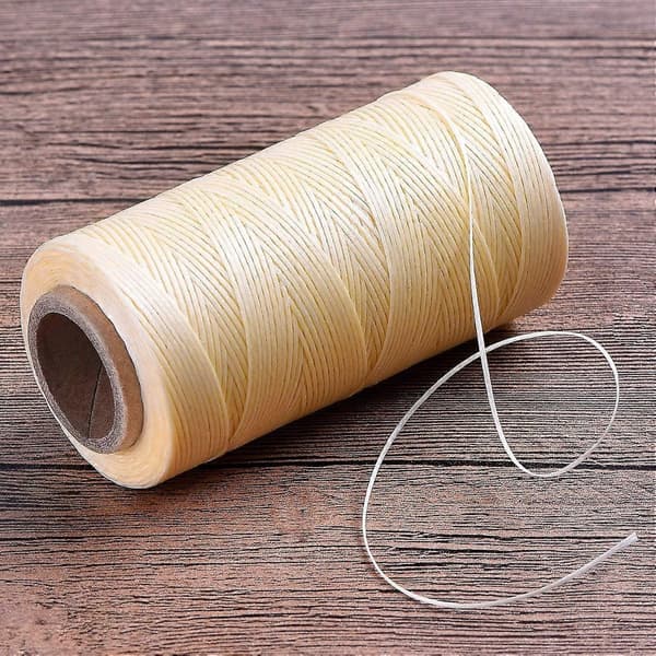 260m 150d 1 mm vokset sytråd for lær til lærartikler og DIY (beige)