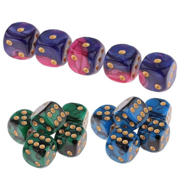 15 stk. 6-sidede spilterninger 16 mm terninger til brætspil og matematikundervisning