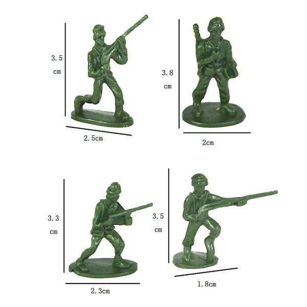 100 stk. grønne hærmænd - militære actionfigurer til børneleg