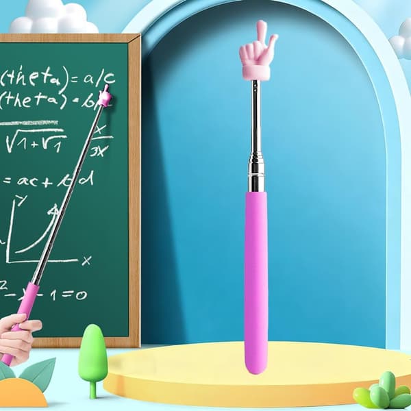 Udtrækkelig Pointer - Farverig Udtrækkelig Lærerpointer, Velegnet til Klasseundervisning, Ideel til Læsning og Præsentationer, Pink