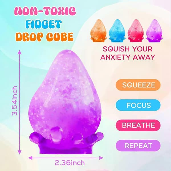 Dream Squishy Drop Squishy Stressbold, Vanddråbe Fidget Stressbold, Is Squishys Stressterning-Dråbe Malt Sukkerkugler Sensorisk til Lindring af Angst Blue